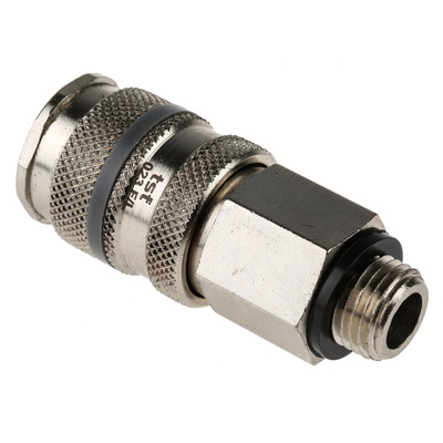 RS PRO Brass Male Pneumatic Quick Connect Coupling, R 1/4 Male Threaded