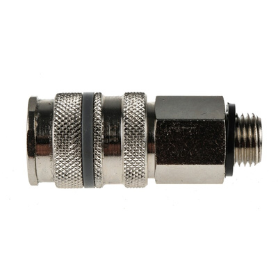 RS PRO Brass Male Pneumatic Quick Connect Coupling, R 1/4 Male Threaded
