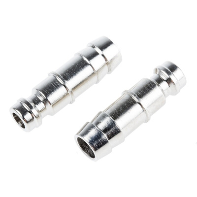 RS PRO Brass Male Pneumatic Quick Connect Coupling, 9mm Hose Barb