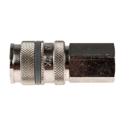 RS PRO Brass Female Pneumatic Quick Connect Coupling, G 1/4 Female Threaded