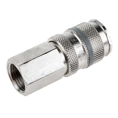 RS PRO Brass Female Pneumatic Quick Connect Coupling, G 3/8 Female Threaded