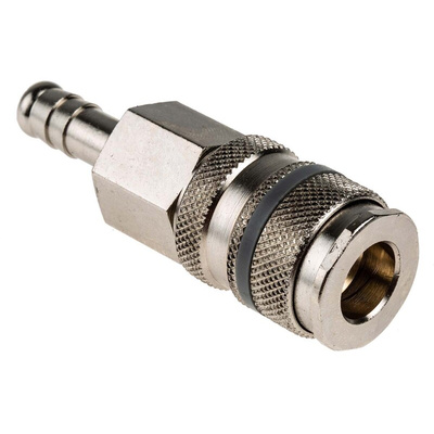 RS PRO Brass Male Pneumatic Quick Connect Coupling, 8mm Hose Barb