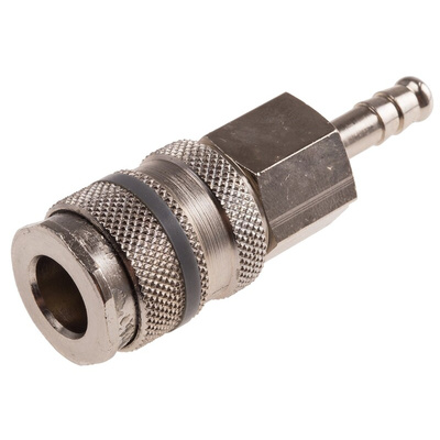 RS PRO Brass Male Pneumatic Quick Connect Coupling, 6mm Hose Barb