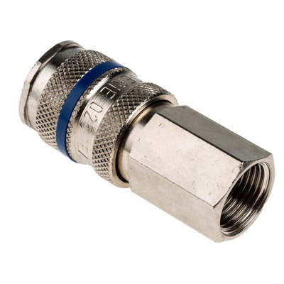 RS PRO Steel Female Pneumatic Quick Connect Coupling, G 3/8 Female Threaded