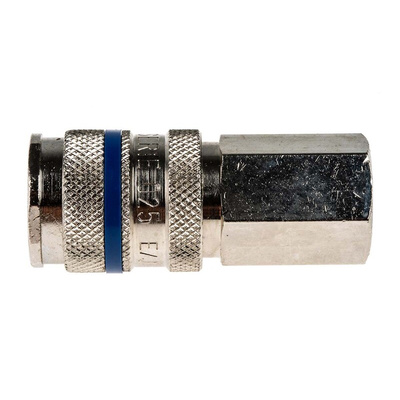 RS PRO Steel Female Pneumatic Quick Connect Coupling, G 3/8 Female Threaded