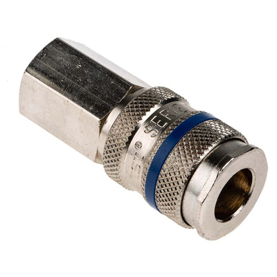 RS PRO Steel Female Pneumatic Quick Connect Coupling, G 3/8 Female Threaded