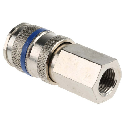 RS PRO Steel Female Pneumatic Quick Connect Coupling, G 1/4 Female Threaded