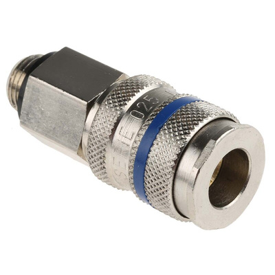 RS PRO Brass, Steel Male Pneumatic Quick Connect Coupling, G 1/4 Male Threaded