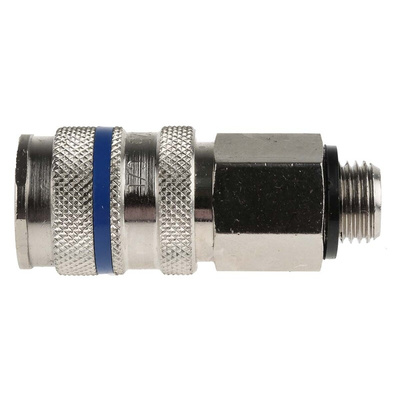 RS PRO Brass, Steel Male Pneumatic Quick Connect Coupling, G 1/4 Male Threaded