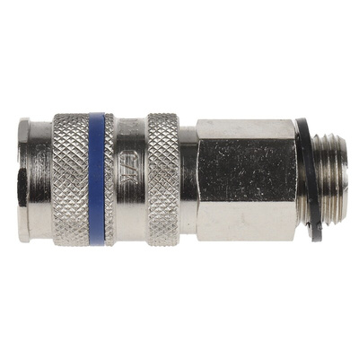 RS PRO Brass, Steel Male Pneumatic Quick Connect Coupling, G 3/8 Male Threaded