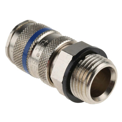 RS PRO Brass, Steel Male Pneumatic Quick Connect Coupling, G 1/2 Male Threaded