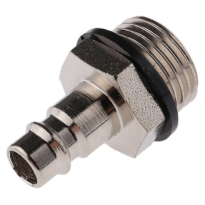 RS PRO Brass, Steel Male Pneumatic Quick Connect Coupling, G 1/2 Male Threaded