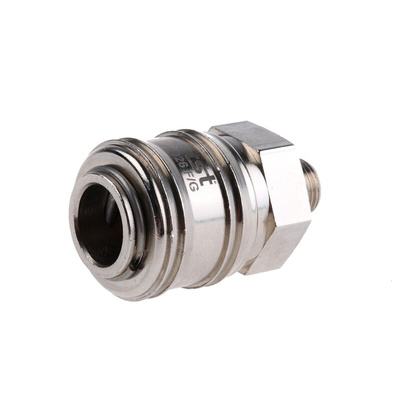 RS PRO Brass Male Pneumatic Quick Connect Coupling, G 1/8 Male Threaded