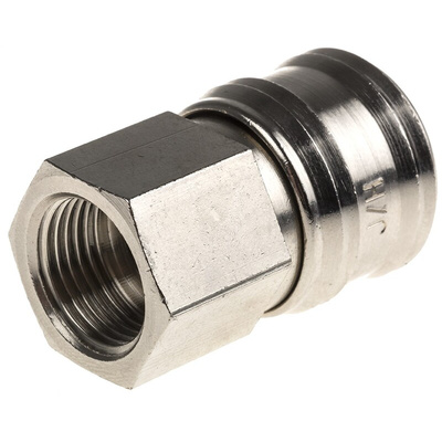 RS PRO Brass Female Pneumatic Quick Connect Coupling, G 3/8 Female Threaded