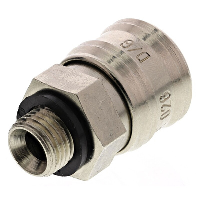 RS PRO Brass Female Pneumatic Quick Connect Coupling, G 1/4 Male Threaded