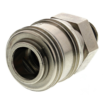 RS PRO Brass Female Pneumatic Quick Connect Coupling, G 1/4 Male Threaded