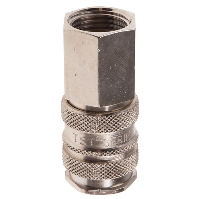 RS PRO Brass Female Pneumatic Quick Connect Coupling, G 1/2 Female Threaded