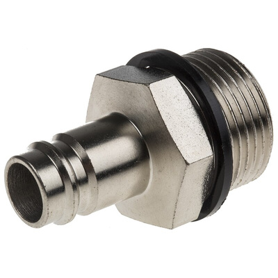 RS PRO Brass, Steel Male Pneumatic Quick Connect Coupling, G 3/4 Male Threaded