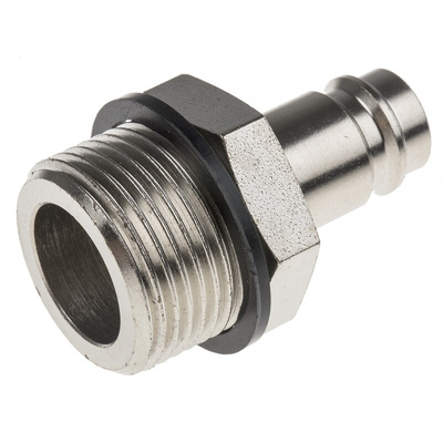 RS PRO Brass, Steel Male Pneumatic Quick Connect Coupling, G 3/4 Male Threaded