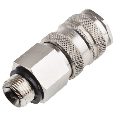 RS PRO Brass Male Pneumatic Quick Connect Coupling, G 3/8 Male Threaded