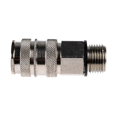 RS PRO Brass Male Pneumatic Quick Connect Coupling, G 1/2 Male Threaded