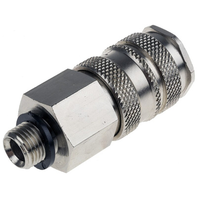 RS PRO Brass Male Pneumatic Quick Connect Coupling, G 1/4 Male Threaded