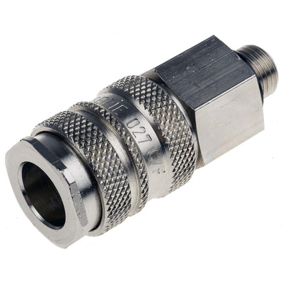 RS PRO Brass Male Pneumatic Quick Connect Coupling, G 1/4 Male Threaded