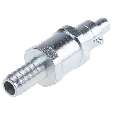 RS PRO Steel Male Pneumatic Quick Connect Coupling, G 3/8 Male 9.5mm Hose Barb