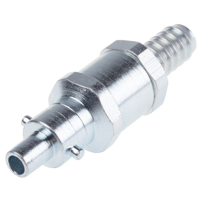 RS PRO Steel Male Pneumatic Quick Connect Coupling, G 3/8 Male 9.5mm Hose Barb