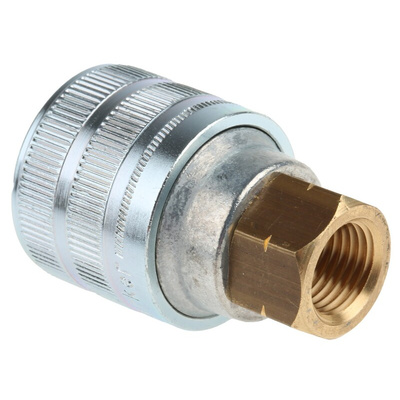 Parker Aluminium Female Pneumatic Quick Connect Coupling, G 1/4 Female Threaded