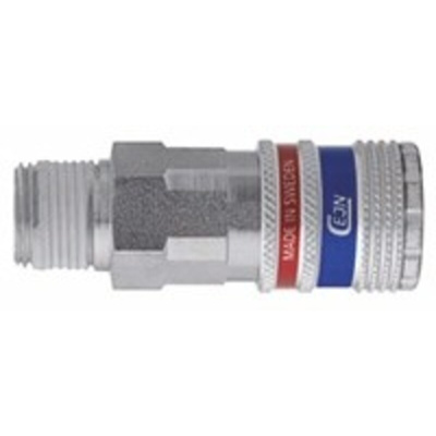 CEJN Brass, Steel Male Pneumatic Quick Connect Coupling, R 1/4 Male Threaded