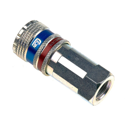 CEJN Brass, Steel Female Pneumatic Quick Connect Coupling, G 1/4 Female Threaded