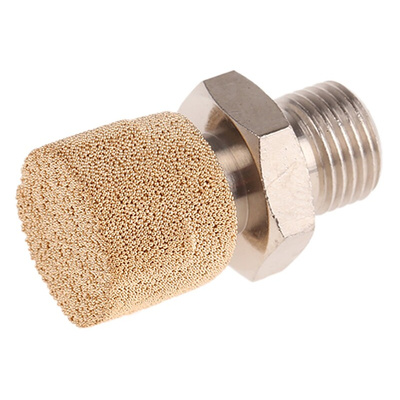 Legris 0672 Brass, Sintered Bronze 12bar Pneumatic Silencer, Threaded, G 1/8 Male