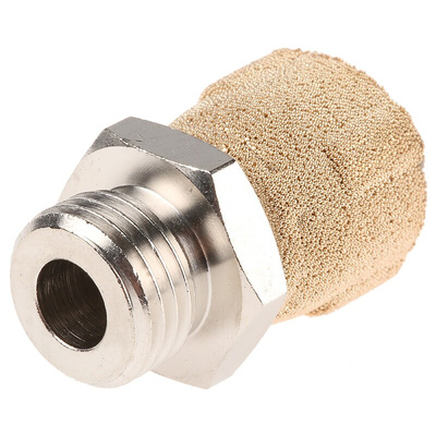 Legris 0672 Brass, Sintered Bronze 12bar Pneumatic Silencer, Threaded, G 1/4 Male
