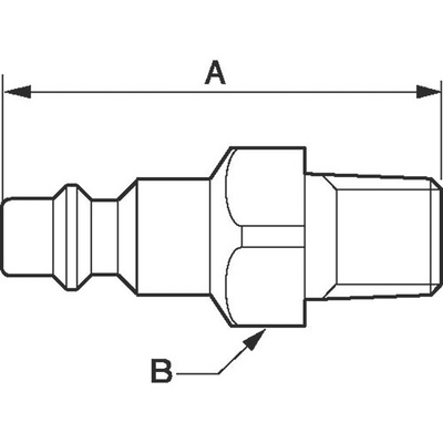PREVOST Treated Steel Male Plug for Pneumatic Quick Connect Coupling, G 1/4 Male Threaded