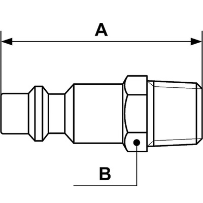 PREVOST Treated Steel Male Plug for Pneumatic Quick Connect Coupling, G 1/4 Male Threaded