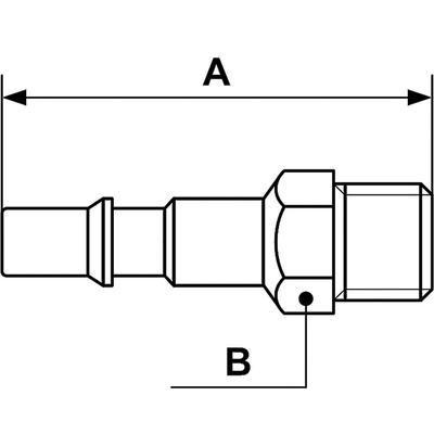 PREVOST Treated Steel Male Plug for Pneumatic Quick Connect Coupling, G 3/8 Male Threaded