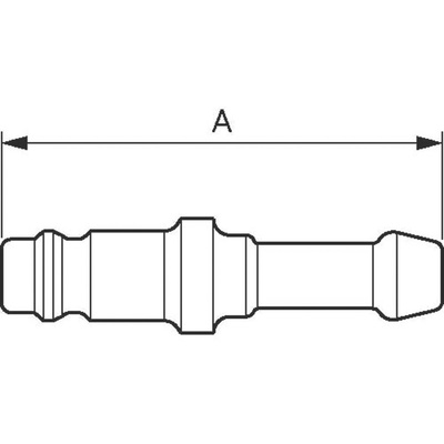 PREVOST Treated Steel Plug for Pneumatic Quick Connect Coupling, 8mm Hose Barb