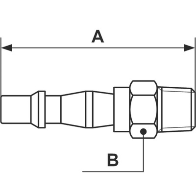 PREVOST Treated Steel Male Plug for Pneumatic Quick Connect Coupling, G 1/4 Male Threaded
