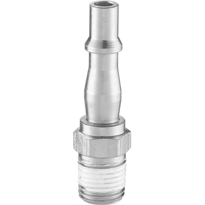 PREVOST Treated Steel Male Plug for Pneumatic Quick Connect Coupling, G 1/4 Male Threaded