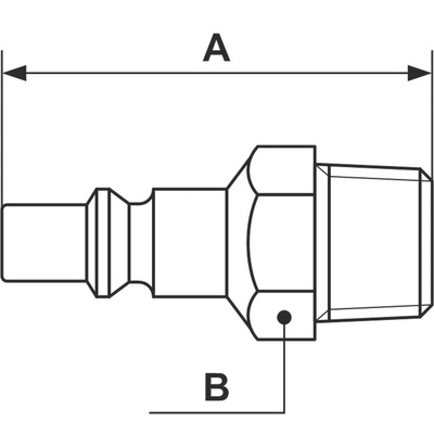 PREVOST Treated Steel Male Plug for Pneumatic Quick Connect Coupling, G 3/8 Male Threaded