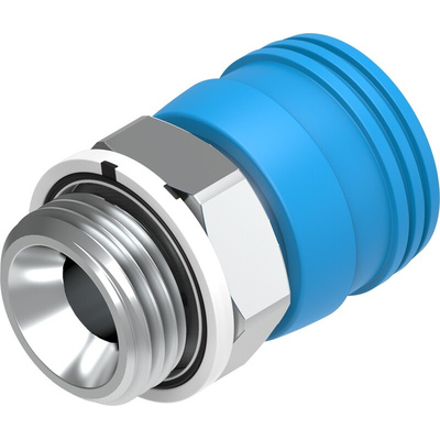 Festo Brass Male Pneumatic Quick Connect Coupling, G 1/2 Male 10mm Threaded