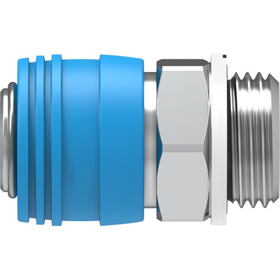 Festo Brass Male Pneumatic Quick Connect Coupling, G 1/2 Male 10mm Threaded