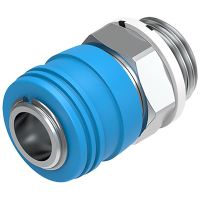 Festo Brass Male Pneumatic Quick Connect Coupling, G 1/2 Male 10mm Threaded