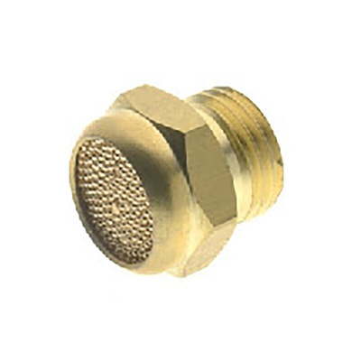 RS PRO Brass 12bar Pneumatic Silencer, Threaded, G 1/4 Male