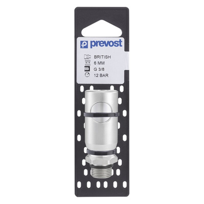 PREVOST Treated Steel Male Safety Quick Connect Coupling, G 3/8 Male Threaded