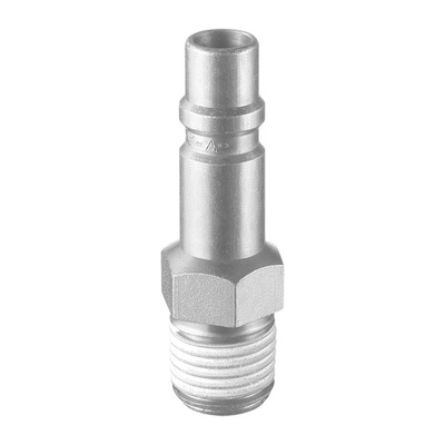 PREVOST Treated Steel Male Plug for Pneumatic Quick Connect Coupling, G 3/8 Male Threaded