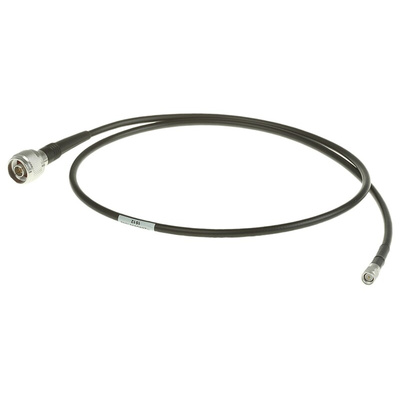 Radiall Male N Type to Male SMA Coaxial Cable, 500mm, RG223 Coaxial, Terminated