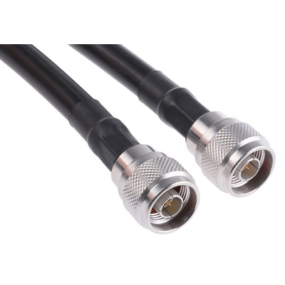 Radiall Male N Type to Male N Type Coaxial Cable, 3m, RG214 Coaxial, Terminated
