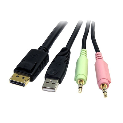 Startech 1.8 (Cable)m Male 20 Pin DisplayPort, Male 3 Position Mini-Jack, Male 4 Pin USB 2.0 to Male 20 Pin